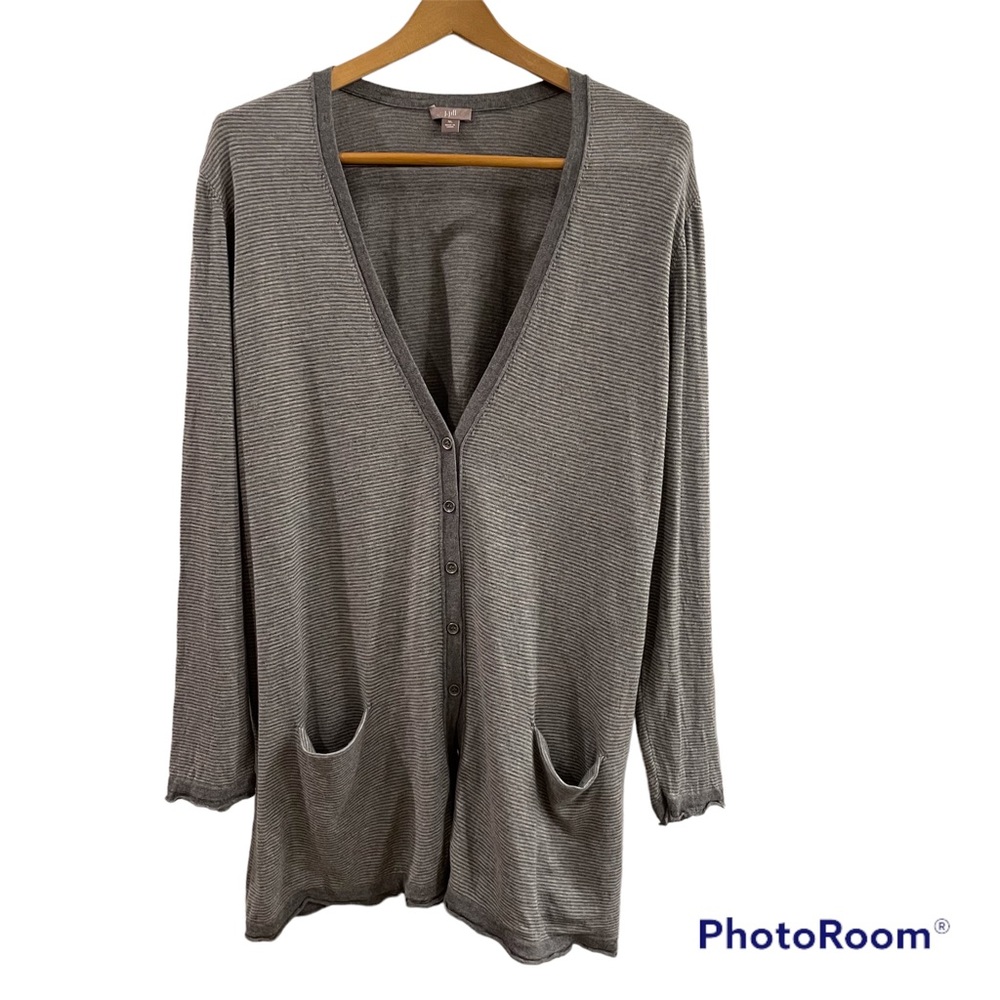 J. Jill Striped Knit Bamboo Cardigan XL